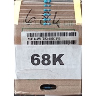 68K Metal Resistor 1/4Watt MF 1/4W T52-68K-1% Taiwan Resistor