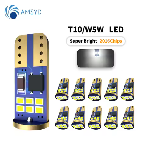 10PCS Canbus T10 W5W LED Bulb For BMW Mini Cooper R56 R53 E90 E46 F20 Interior Dome Light Parking La