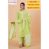 S-5XL - [New Designs] Readymade Cotton Punjabi Suit - Nirmalya Hand Printed 3Pc Set
