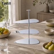 [dksqer] Three-Tier Dessert Stand Silver Mirrored Dessert Stand 3 Tier Serving Tray Sturdy Tableware