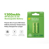 GP Recyko AA Rechargeable Battery 1300mAh GP130AAHCE-2WB2 (2pcs/pack) / GP130AAHCE-2WB4 (4pcs/pack)
