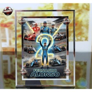 FERNANDO ALONSO POSTER FRAME WITH HIGH QUALITY CRYSTAL GLASS