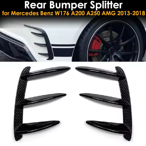 Car Rear Bumper Side Canard Splitter Diffuser Protection Guard for Mercedes Benz A Class W176 A200 A