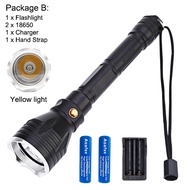 Asafee FL022D XM-L2 LED Super Bright Focus Diving Flashlight  Yellow Light 3-speed 1200LM  Underwate