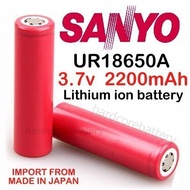 ORIGINAL sanyo UR18650 A 18650 2200mAh 3.7V Li ion Lithium High energy japan Rechargeable Battery flat top new DIY