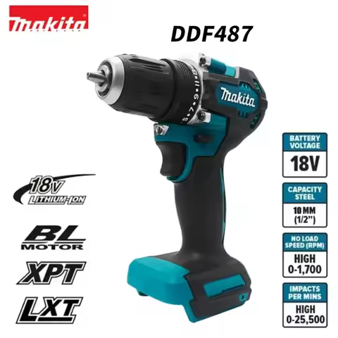 100%Makita DDF487 ddf487 18V Screwdriver Brushless Electric Drill Impact Drill Of Decoration Team Po