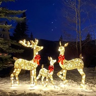 1-3Pcs Acrylic Elk Deer LED Light Reindeer Family Decor Lighted Deer Christmas Decor Bucks Light Up 