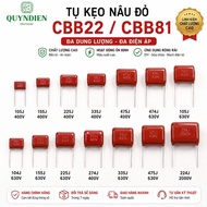 Red Brown Candy Capacitor CBB22 / CL21 / CBB81 Multi-Capacity 104J,105J,155J,225J,274J,335J,474J,475