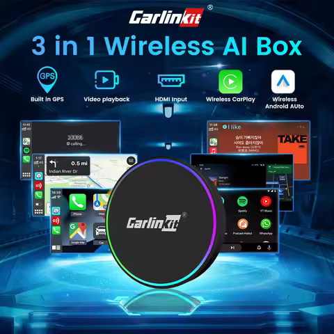 CarlinKit MINI HD2CP Pro Wireless CarPlay AI Box Android Auto TV Box 2025 New 2K HD HDMI Input Dongl