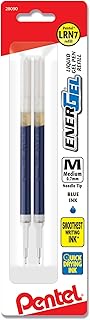 Pentel® EnerGel Liquid Gel Pen Refills, Needle Point, 0.7 mm, Blue, Pack of 2 Refills