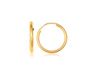 Nathalias NY ต่างหูต่างหูห่วงทองคำ 10k Yellow Gold Endless Hoop Earrings (Pre 0rder 10-12 days) 4014