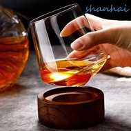 SHANHAI Irregular   Glass, Transparent European Style Cognac Glasses Cup, Household Tumbler Rotating