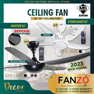 FANZO Hunter Storm Ceiling Fan Baby Fan 46 Inch 56 Inch DC Motor Ceiling Fan Kipas Syiling Kipas Siling 风扇 DEKA