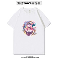 Magic Girl Small Round T-Shirt Short Sleeved Cotton Chubby Cartoon Peripheral Cartoon Anime Casual D
