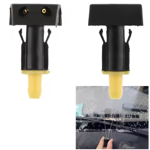 2Pcs Black Plastic Auto Car Front Windshield Washer Wiper Water Spray Nozzle Fit for Nissan TIIDA SY