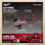 MILWAUKEE M18 FUEL 4" 100MM ANGLE GRINDER WITH SLIDE SWITCH M18 FSAG100X-0X0 (BARE TOOL)