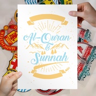 Dtf Digital Muslim Al Quran &amp; Sunnah Print Screen Printing Ready To Iron Yourself