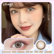 🔥2 ชิ้น-10% 3 ชิ้น-15%🔥【จัดส่งที่รวดเร็ว】Uyaai คอนแทคเลนส์สีเทา Mirage Brown/Gray/Blue/Green เลนส์สไ