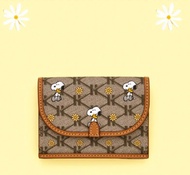 🇰🇷韓國直送✈️韓國Peanuts  Snoopy X HAZZYS Signature Pattern Light Brown 牛皮三摺銀包