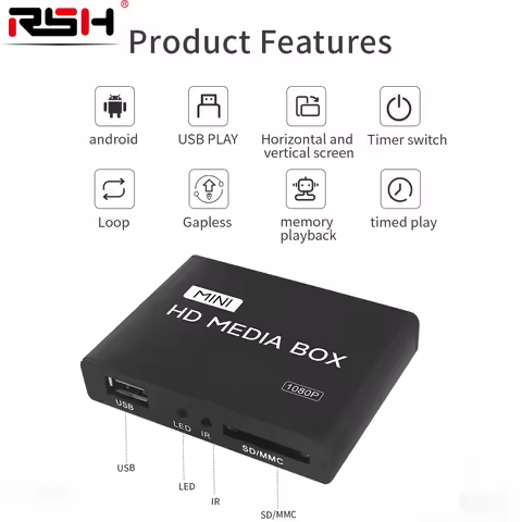 RSH Media Player 1080P/4K HD/AD player Media Box iptv Box Video Multimedia Player Full HD for USB st