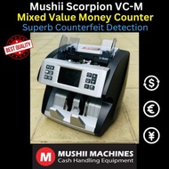Mushii Scorpion VC-M Mixed Value Counter. Money Counting Machine. Counts total value for Malaysia Ringgit + 18 others