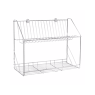 Global House HOY ชั้นวางจานแบบติดผนัง 2ชั้นสเตนเลส รุ่น HWHOY-H106E2 สีซาติน รับประกันของเเท้!