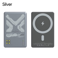 GOOJODOQ 5000mAh 1cm Ultra Slim Magnetic Power Bank Fast Wireless Charger 18W type C อินพุตชาร์จสําห