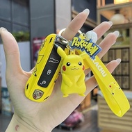 Suitable for Porsche Key Shell macan Cayenne Paramela Keychain Cover 718 Modified Cartoon Pikachu