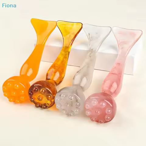 ☭1pcs Resin Double-headed Face Massage Tools Gua Sha Face Skin Care Massager Sticks Lotus Seedpod Sh