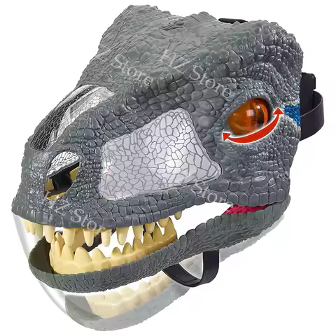 jurassic-world Velociraptor Blue Mask Electronic Dinosaur Mask with Opening Jaws to Roar , Sound Eff