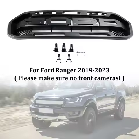 Black Raptor Style Front Bumper Grill Grille Fit for Ford Ranger 2019-2023
