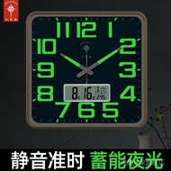 Ready Stock spot Clock quartz Clock Luminous Square Large Wall Clock Polaris Luminous Wall Clock Mod