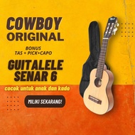 Gitar Akustik Ukulele Lele Mini Kecil Cowboy Original Senar 6 Diskon