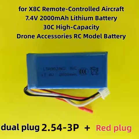 For X8C Remote-Controlled Aircraft 7.4V 2000mAh Lithium Battery 30C High-Rate Drone Accessories Mode