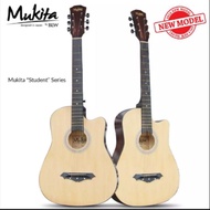 Mukita By BLW Standard Student Series Acoustic Folk Cutaway Basic Guitar 38 Inch For Beginners