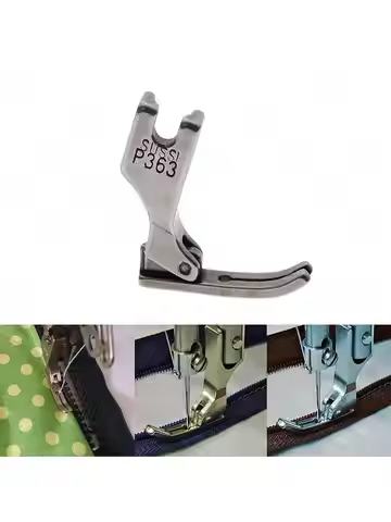 Industrial Sewing Machine Steel Narrow Zipper Presser Foot P363 for Industrial Juki, Alfa, Brother S