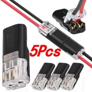 5Pcs Double-Wire Plug-In Connector / 2- Pin Pluggable Led Wire Connectors with Locking Buckle / Fast