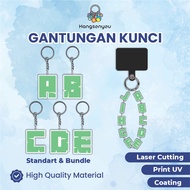 GANTUNGAN Initial Letter Keychain Bag Charm Minecraft AlphabetKeychain