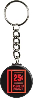 Arcade Game 25 Cent Coin Slot - 1.5" Metal Keychain, Multi, Small