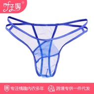 Ye Zimei Sexy Underwear Explosive Thong Men's Ultra-Thin Full Transparent Breathable Tulle Sexy Low Waist U Convex T Pants