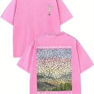 Black 23Turns2025GodPrint Pink Cotton Blue newTemu-Green d Gray sizeOver NXJ7