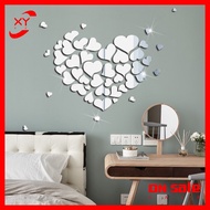 XY Love Combination Acrylic Mirror Sticker 3d Waterproof Self-adhesive For Diy Valentine Day Decoration Mirror Wall