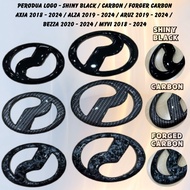 Perodua Myvi 2018 - 2024 Myvi G3 Myvi NEW Front & Rear Emblem Logo - BLACK / CARBON