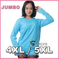 KATUN Women's Jumbo Long Sleeve T-Shirt LD 130 XXXXL 5XL Cotton Lightbiru