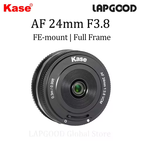 Kase 24mm F3.8 FE Full Frame Autofocus Pancake Lens Compact Lightweight 60g VCM Motor for Sony FE-mo