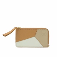 Loewe Puzzle 拚色牛皮拉鍊卡包(棕)