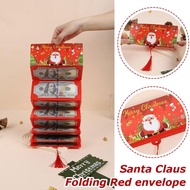 Foldable Christmas Money Holder, Santa Themed Red Envelope Designed For 10 Us Dollars, Unique P7p0