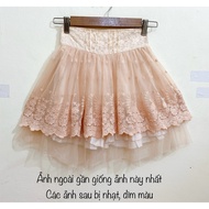 Axes Femme Kids 2-hand Japanese skirt with sweet orange lace and flared shape