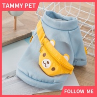 Dog Clothes Puppy Pet Sweater Cute Bear Design With Bag Autumn Winter Breathable Clothing for Dog Ca