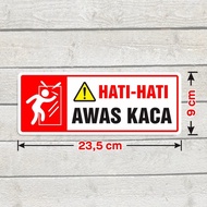 Beware of Glass Sign Sticker Beware of Heart Waterproof Vinyl Label Sticker Door Wall Glass